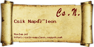 Csik Napóleon névjegykártya